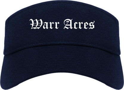 Warr Acres Oklahoma OK Old English Mens Visor Cap Hat Navy Blue