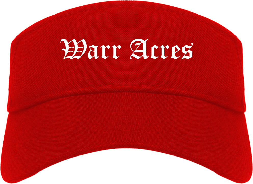 Warr Acres Oklahoma OK Old English Mens Visor Cap Hat Red