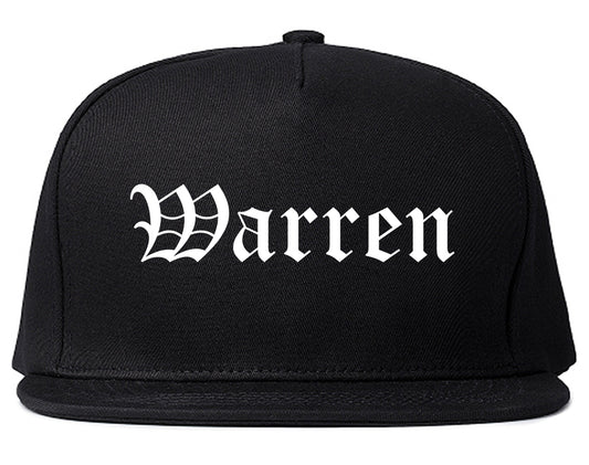 Warren Arkansas AR Old English Mens Snapback Hat Black