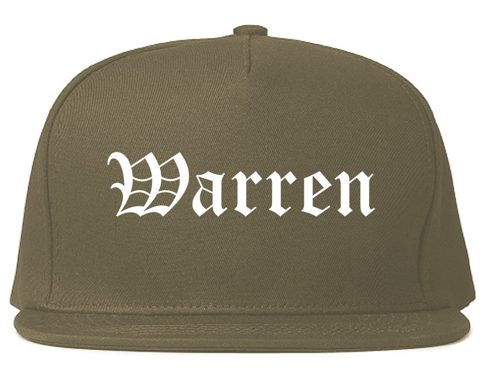 Warren Arkansas AR Old English Mens Snapback Hat Grey