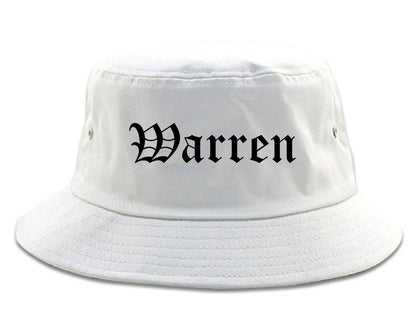 Warren Michigan MI Old English Mens Bucket Hat White