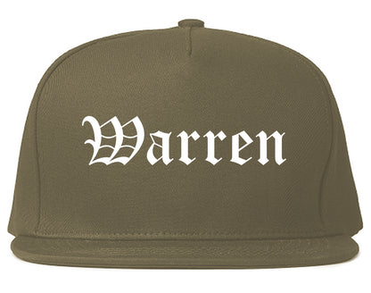 Warren Ohio OH Old English Mens Snapback Hat Grey
