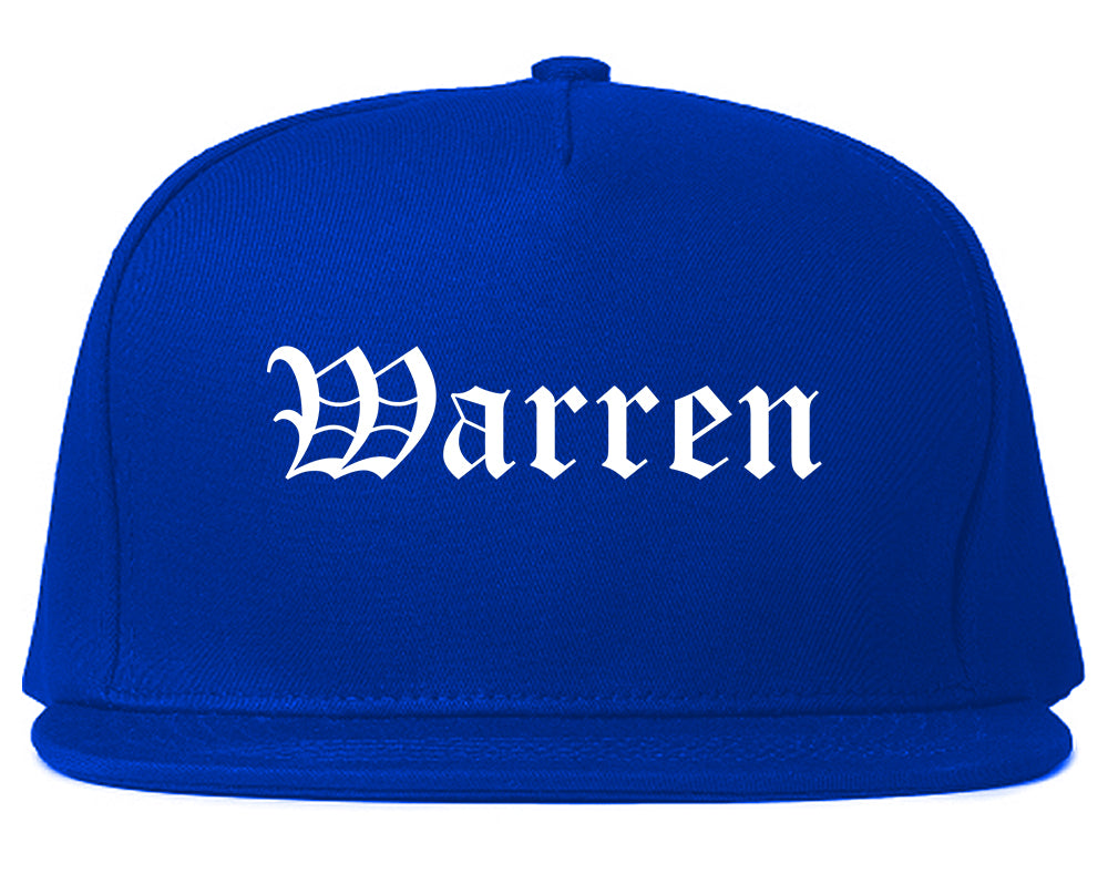 Warren Ohio OH Old English Mens Snapback Hat Royal Blue