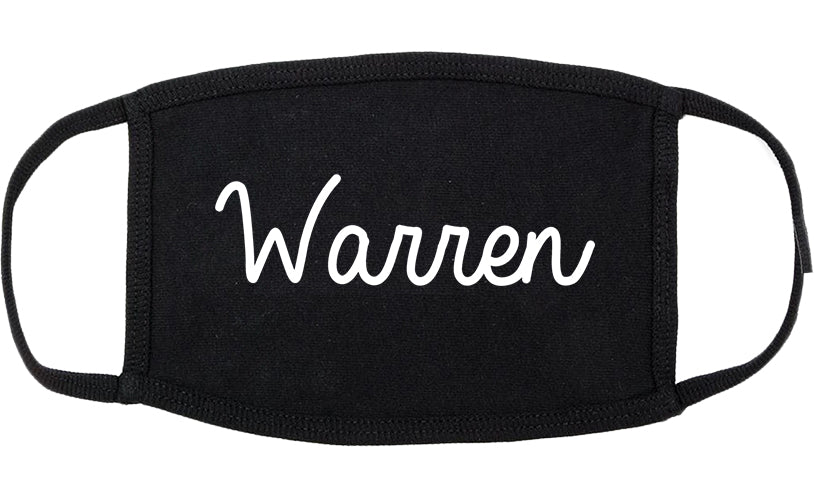 Warren Ohio OH Script Cotton Face Mask Black