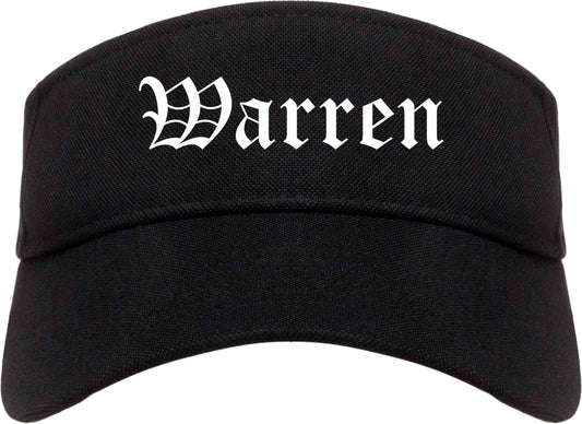 Warren Ohio OH Old English Mens Visor Cap Hat Black