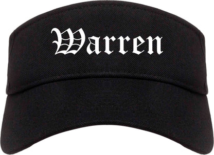 Warren Ohio OH Old English Mens Visor Cap Hat Black