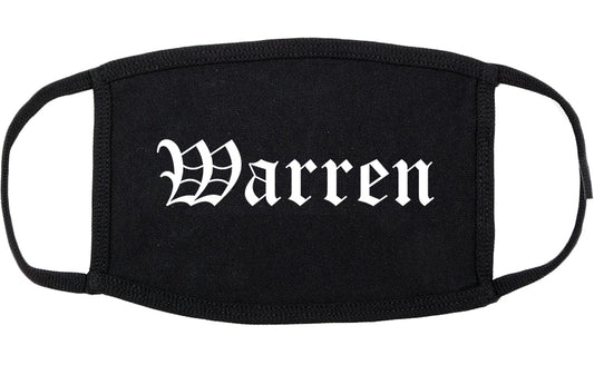 Warren Pennsylvania PA Old English Cotton Face Mask Black