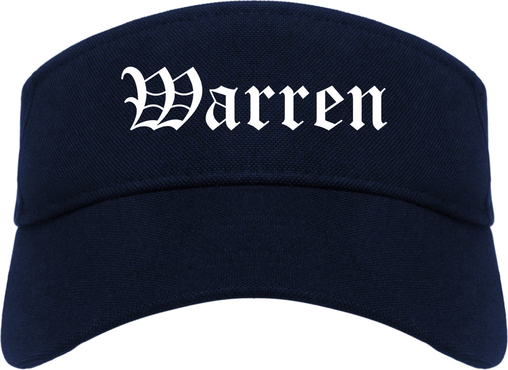 Warren Pennsylvania PA Old English Mens Visor Cap Hat Navy Blue