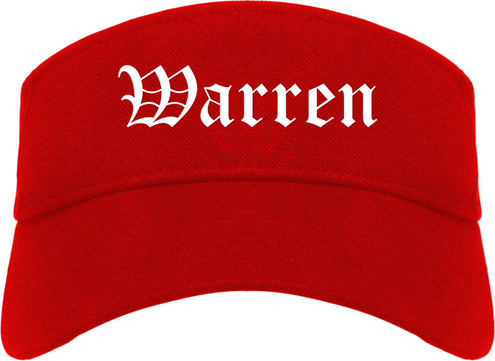Warren Pennsylvania PA Old English Mens Visor Cap Hat Red