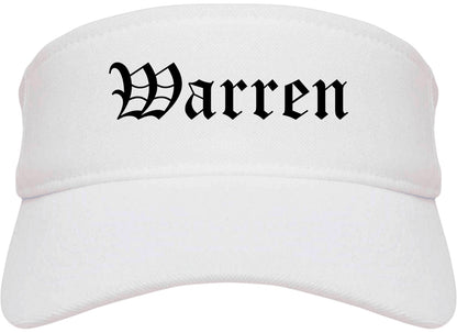 Warren Pennsylvania PA Old English Mens Visor Cap Hat White