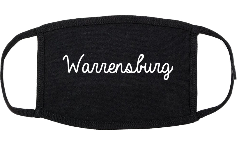 Warrensburg Missouri MO Script Cotton Face Mask Black