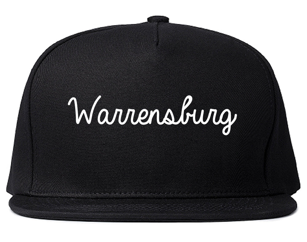 Warrensburg Missouri MO Script Mens Snapback Hat Black