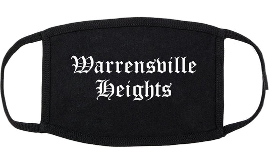 Warrensville Heights Ohio OH Old English Cotton Face Mask Black
