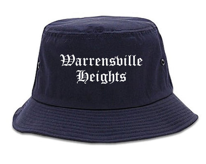 Warrensville Heights Ohio OH Old English Mens Bucket Hat Navy Blue