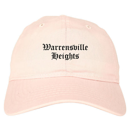Warrensville Heights Ohio OH Old English Mens Dad Hat Baseball Cap Pink