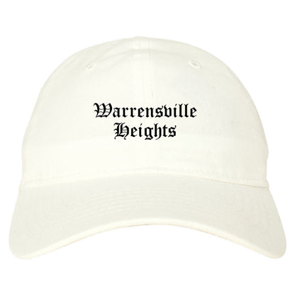Warrensville Heights Ohio OH Old English Mens Dad Hat Baseball Cap White