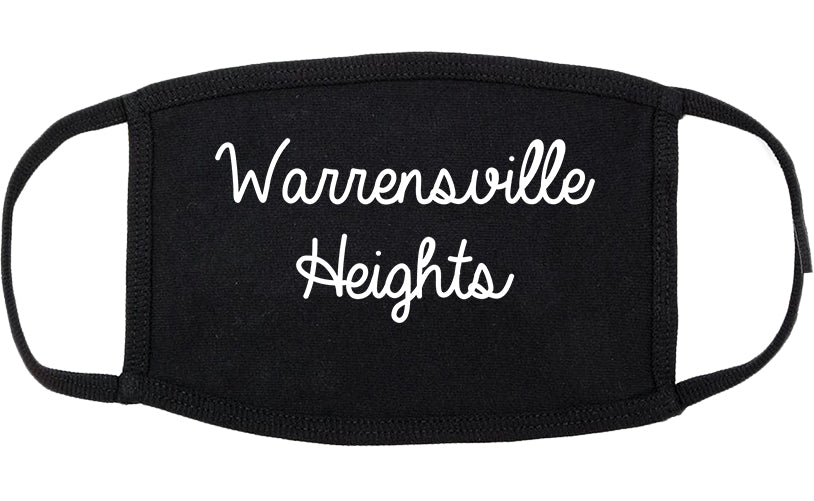 Warrensville Heights Ohio OH Script Cotton Face Mask Black
