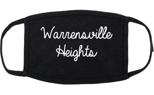 Warrensville Heights Ohio OH Script Cotton Face Mask Black