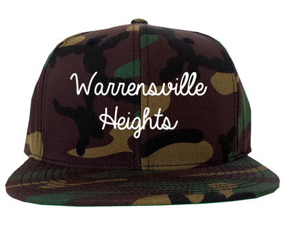 Warrensville Heights Ohio OH Script Mens Snapback Hat Army Camo