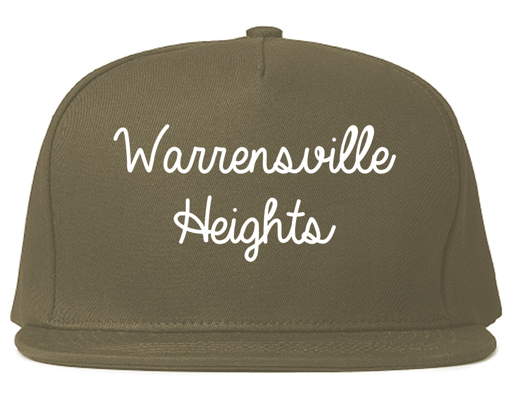 Warrensville Heights Ohio OH Script Mens Snapback Hat Grey