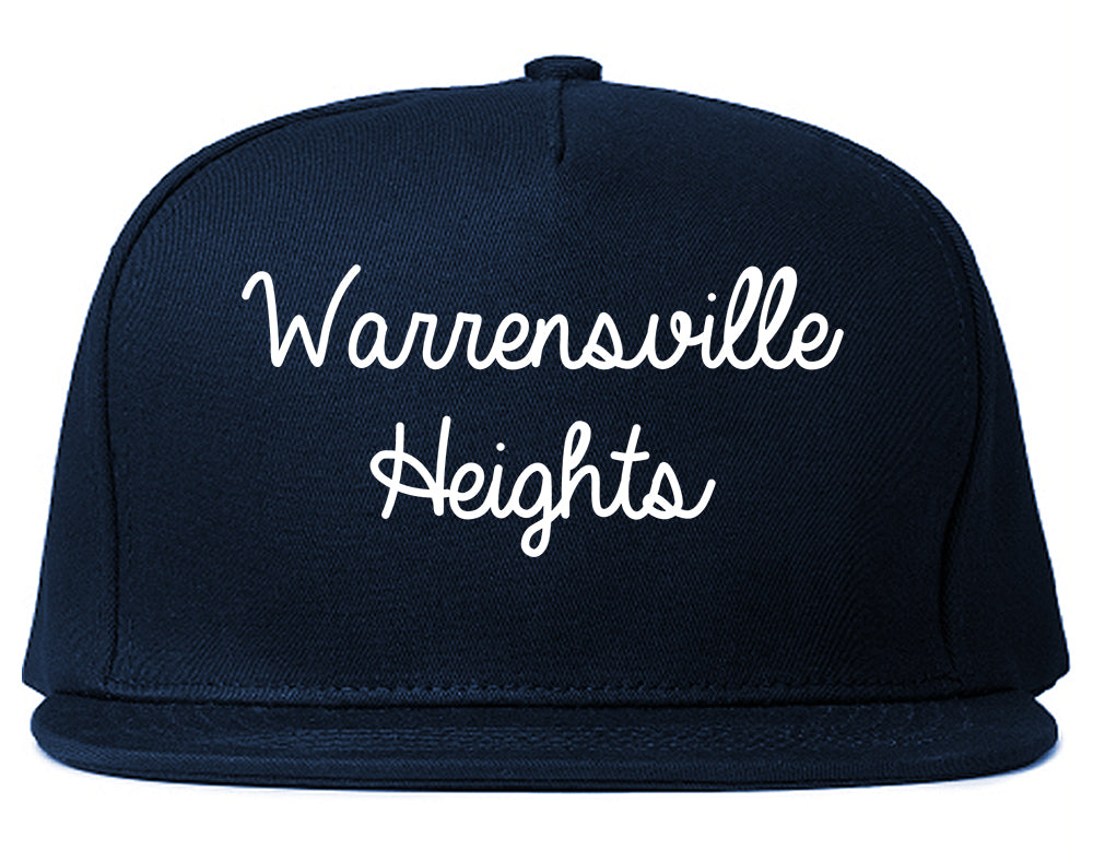 Warrensville Heights Ohio OH Script Mens Snapback Hat Navy Blue