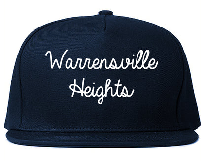 Warrensville Heights Ohio OH Script Mens Snapback Hat Navy Blue