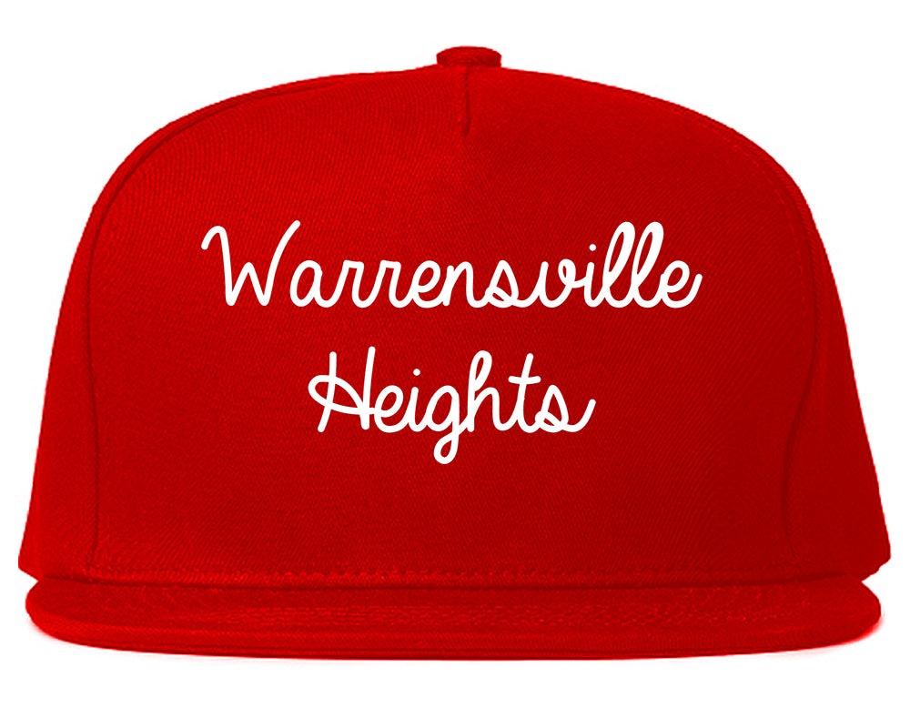 Warrensville Heights Ohio OH Script Mens Snapback Hat Red