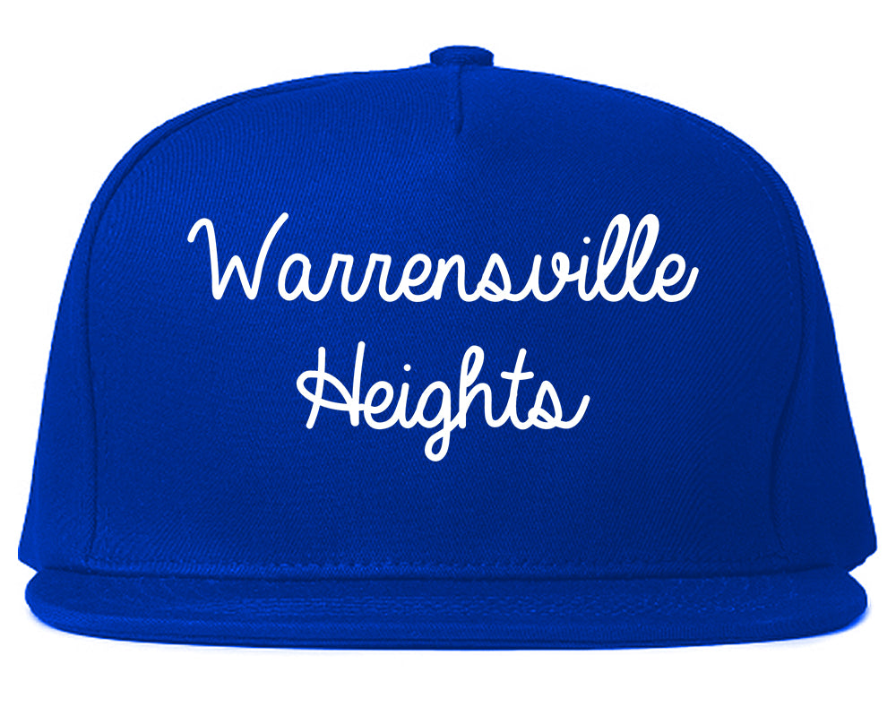 Warrensville Heights Ohio OH Script Mens Snapback Hat Royal Blue