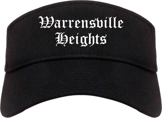 Warrensville Heights Ohio OH Old English Mens Visor Cap Hat Black