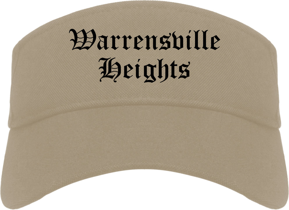 Warrensville Heights Ohio OH Old English Mens Visor Cap Hat Khaki