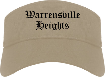 Warrensville Heights Ohio OH Old English Mens Visor Cap Hat Khaki