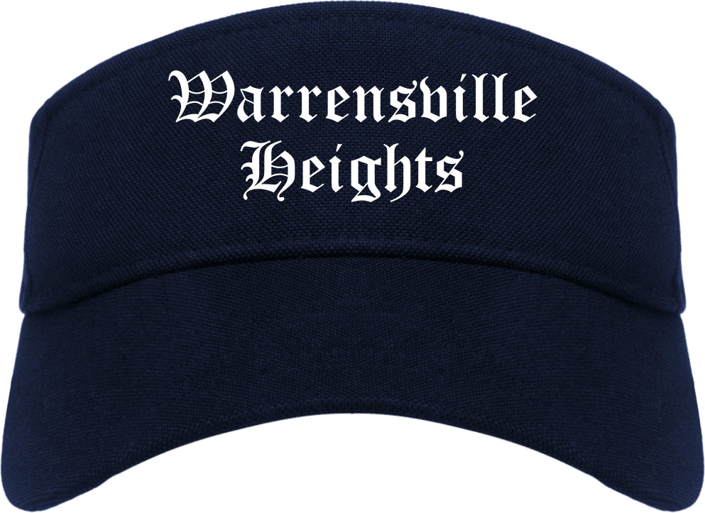 Warrensville Heights Ohio OH Old English Mens Visor Cap Hat Navy Blue