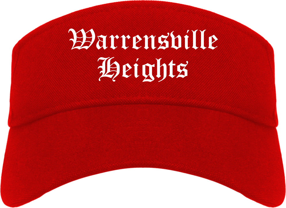 Warrensville Heights Ohio OH Old English Mens Visor Cap Hat Red