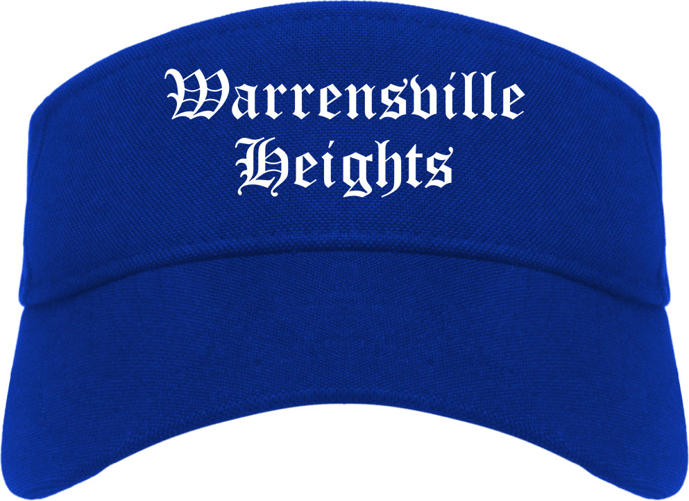 Warrensville Heights Ohio OH Old English Mens Visor Cap Hat Royal Blue
