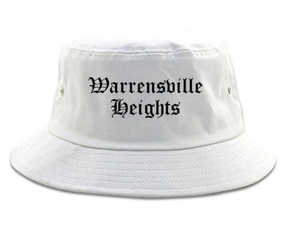 Warrensville Heights Ohio OH Old English Mens Bucket Hat White