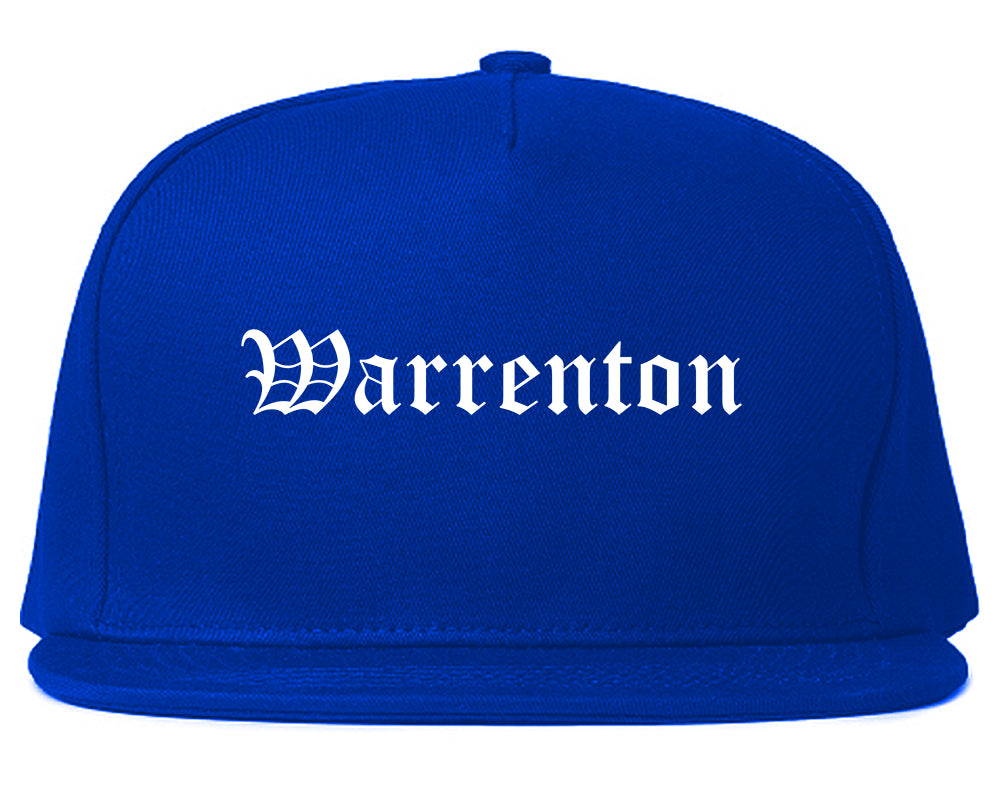 Warrenton Missouri MO Old English Mens Snapback Hat Royal Blue