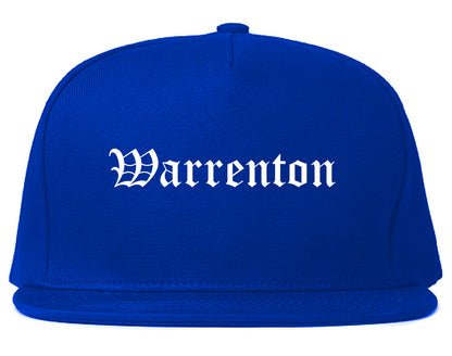 Warrenton Oregon OR Old English Mens Snapback Hat Royal Blue