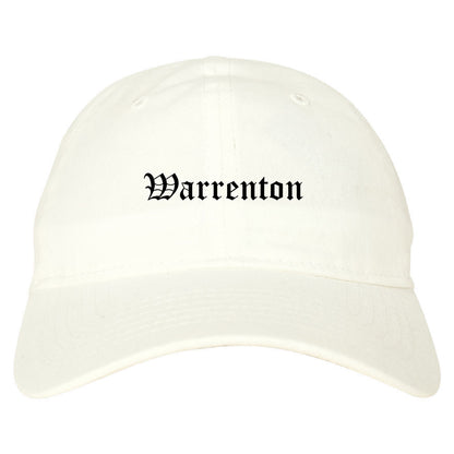 Warrenton Oregon OR Old English Mens Dad Hat Baseball Cap White