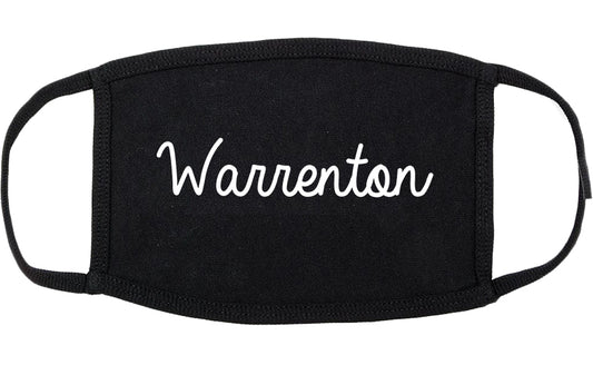 Warrenton Oregon OR Script Cotton Face Mask Black