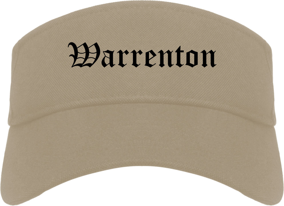 Warrenton Oregon OR Old English Mens Visor Cap Hat Khaki