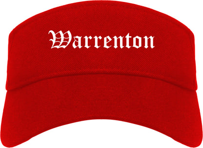 Warrenton Oregon OR Old English Mens Visor Cap Hat Red