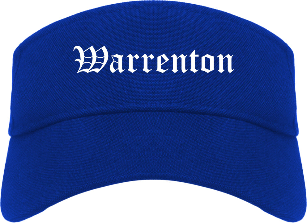 Warrenton Oregon OR Old English Mens Visor Cap Hat Royal Blue