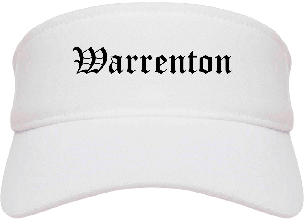 Warrenton Oregon OR Old English Mens Visor Cap Hat White