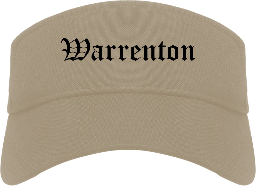 Warrenton Virginia VA Old English Mens Visor Cap Hat Khaki