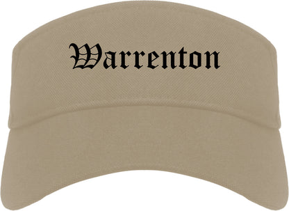 Warrenton Virginia VA Old English Mens Visor Cap Hat Khaki