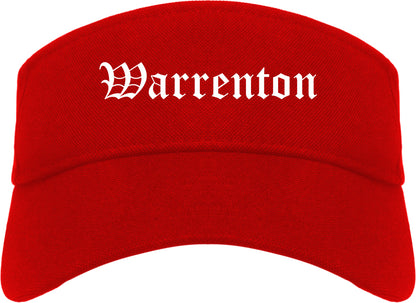 Warrenton Virginia VA Old English Mens Visor Cap Hat Red