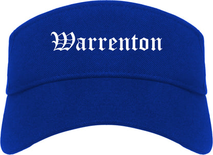 Warrenton Virginia VA Old English Mens Visor Cap Hat Royal Blue