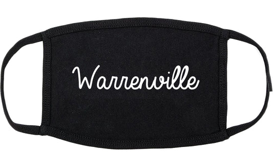 Warrenville Illinois IL Script Cotton Face Mask Black
