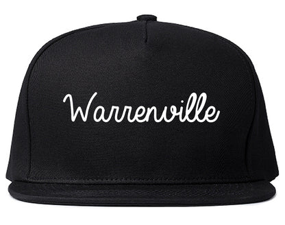 Warrenville Illinois IL Script Mens Snapback Hat Black