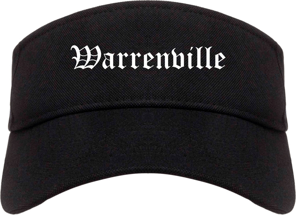 Warrenville Illinois IL Old English Mens Visor Cap Hat Black